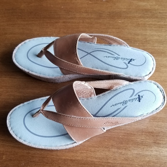 Eddie Bauer Kara cork wedge thong sandal - Picture 2 of 7